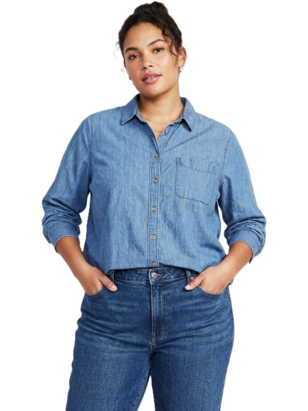 OLD NAVY Classic Chambray Button-Down Shirt. Plus Size XXL
